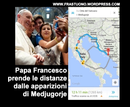 papa francesco prende le distanze dalle apparizioni di Medjugorje